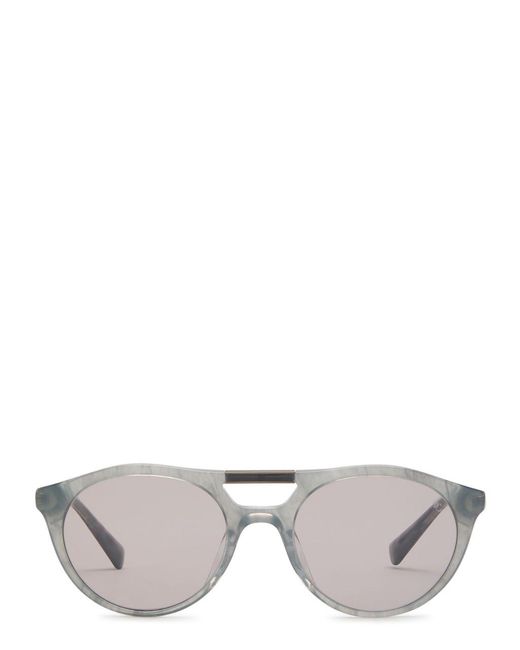 Brunello Cucinelli Gray Flattop Round-Frame Sunglasses for men