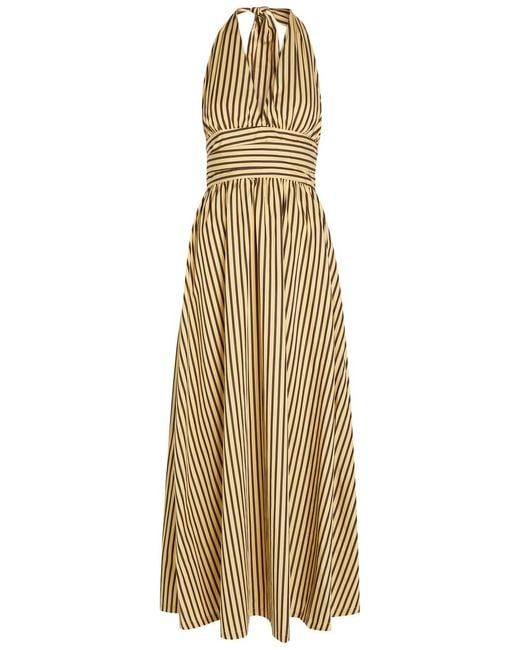 Faithfull The Brand Natural Lido Striped Cotton Maxi Dress