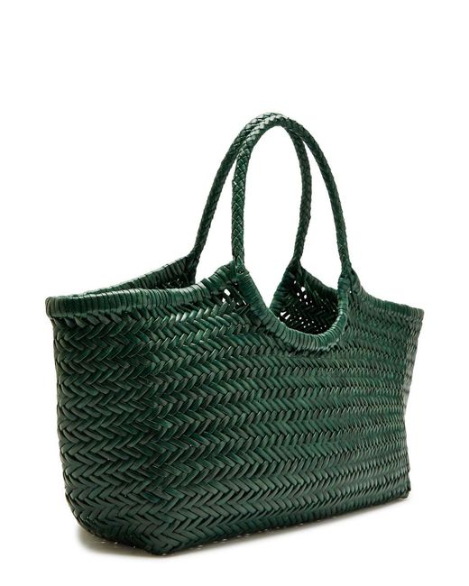 Dragon Diffusion Green Nantucket Big Woven Leather Tote Bag