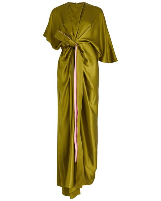 Roksanda Green Hierys Draped Silk Gown