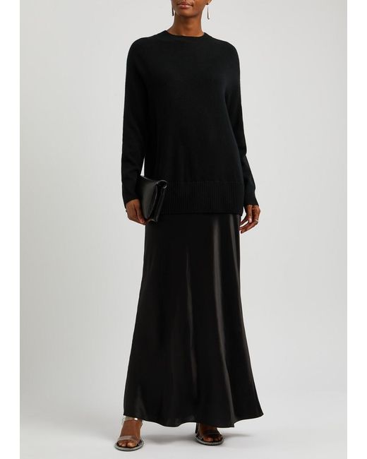 Christopher Esber Black Monument Cashmere And Silk-Satin Maxi Dress