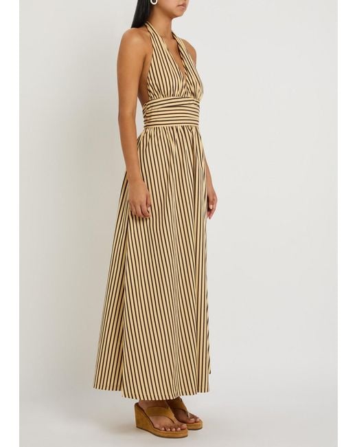 Faithfull The Brand Natural Lido Striped Cotton Maxi Dress