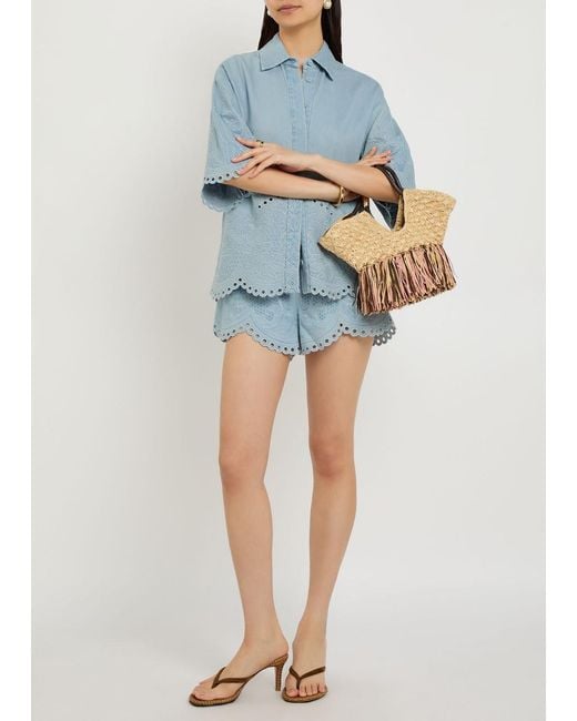 Zimmermann Blue Daylight Embroidered Shirt