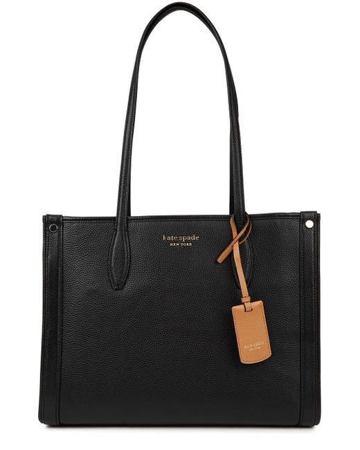 Kate Spade Market Black Leather Tote | Lyst
