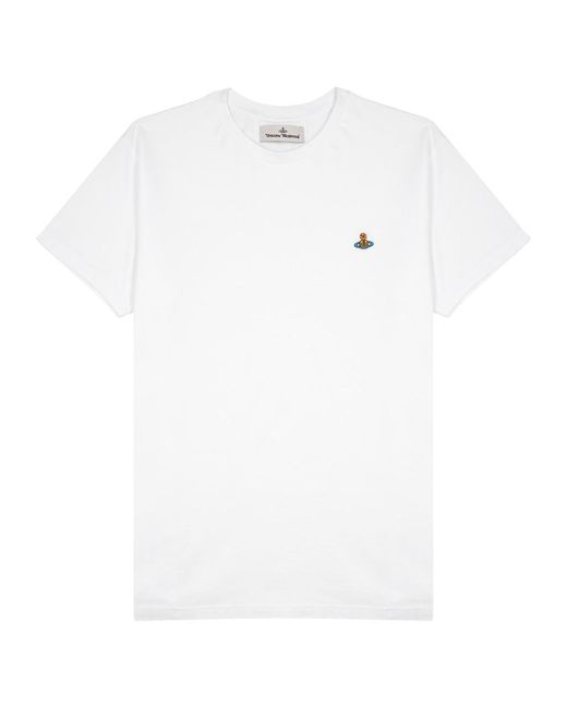 Vivienne Westwood White Logo-embroidered Cotton T-shirt for men