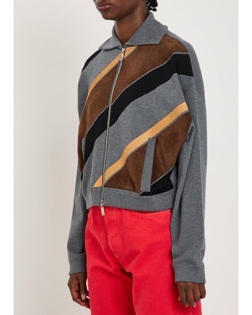 Versace Black Panelled Wool-Blend Jacket