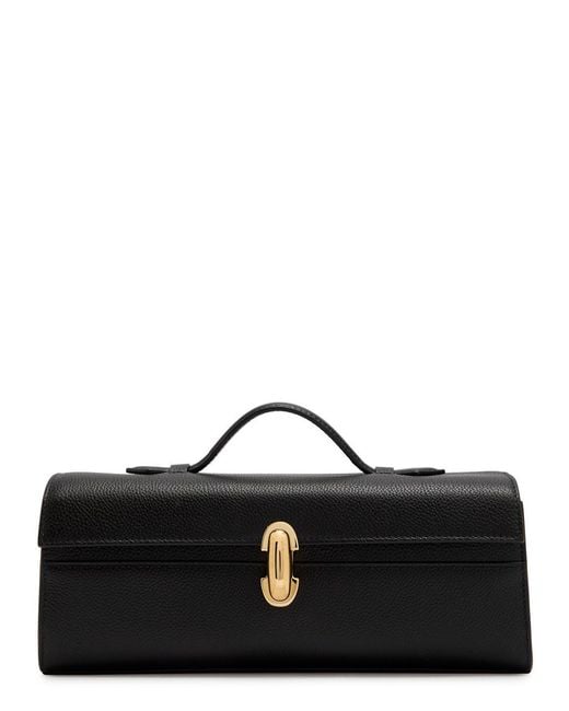 SAVETTE Black Symmetry Slim Grained Leather Pochette