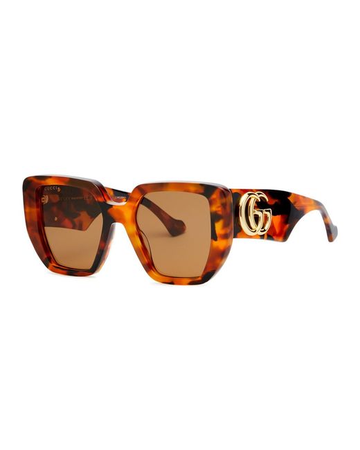 Gucci Brown Oversized Square-frame Sunglasses