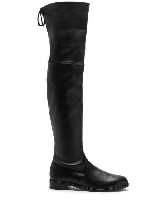 Stuart Weitzman Black Lowland Bold Leather Over-the-knee Boots