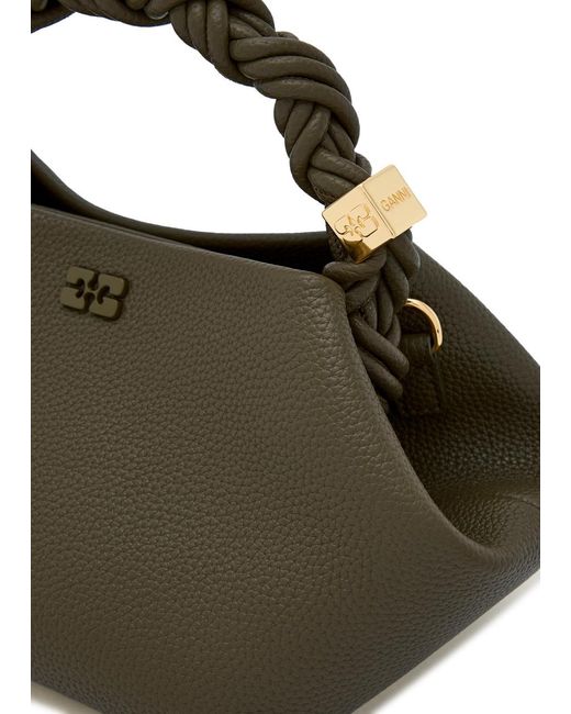 Ganni Green Bou Small Grained Leather Top Handle Bag