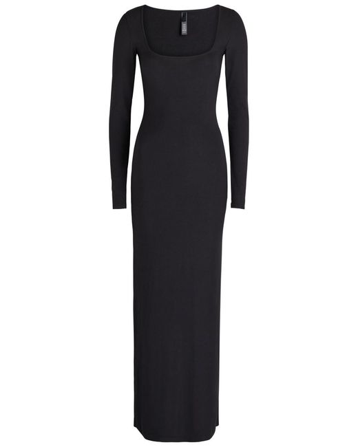 ribbed modal maxi dress in black Velvet By Graham & Spencer Agoura Midi Dress