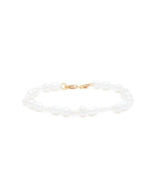 Astrid & Miyu White Serenity-Beaded 18Kt-Plated Bracelet