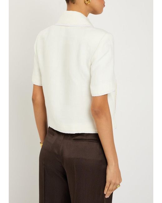 Etro White Embroidered Linen Jacket