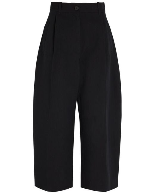 Studio Nicholson Blue Barrel-Leg Cotton And Linen-Blend Trousers