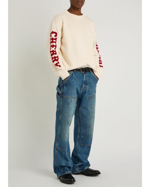 CHERRY LA Natural Logo Cotton-Knit Jumper for men
