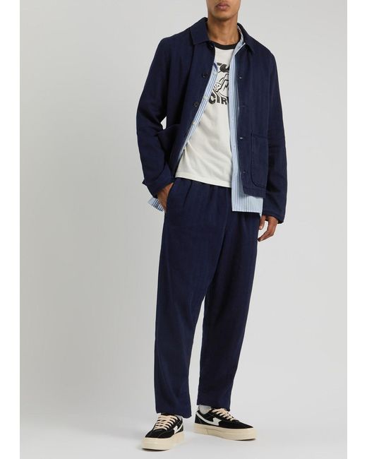 YMC Blue Earth Alva Tapered Cotton Trousers for men