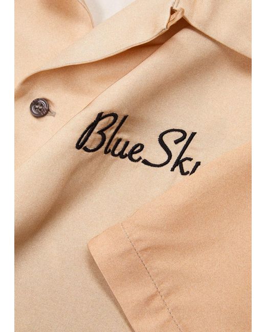BLUE SKY INN Multicolor Royal Palm Printed Satin Shirt for men