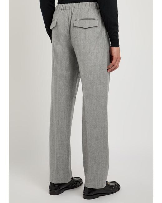 Lardini Gray Wool And Silk-Blend Trousers for men