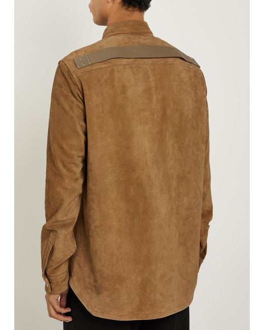 Rick Owens Brown Suede Overshirt for men