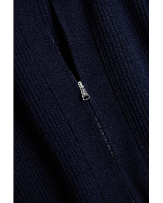 Aurélien Blue Ribbed-Knit Wool And Cashmere-Blend Cardigan for men