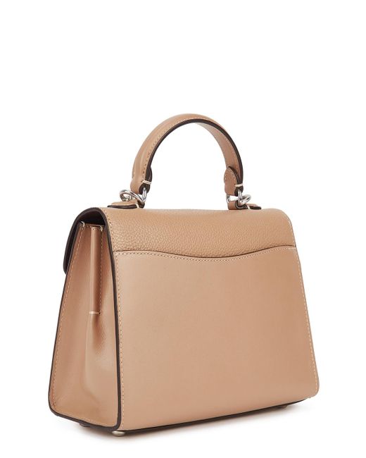 COACH Tabby 20 Taupe Leather Top Handle Bag in Brown Lyst