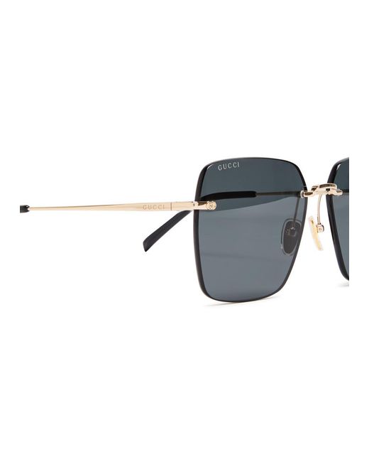 Gucci Blue Square-Frame Sunglasses