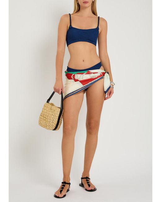 Hunza G Blue Phoebe Crinkle Bikini