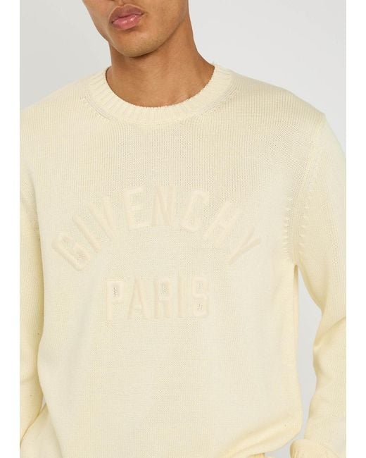 Givenchy Natural Logo-Embroidered Cotton Jumper for men