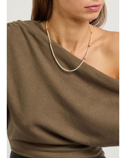 Tory Burch White Kira 18Kt-Plated Necklace