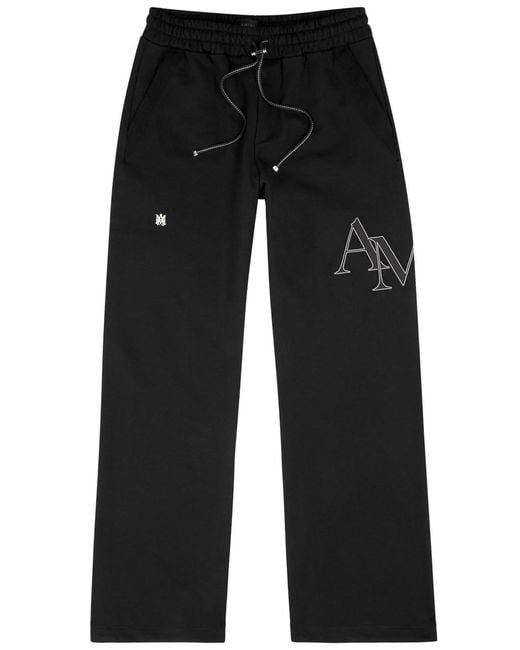 Amiri Black Logo-appliquéd Cotton Sweatpants for men
