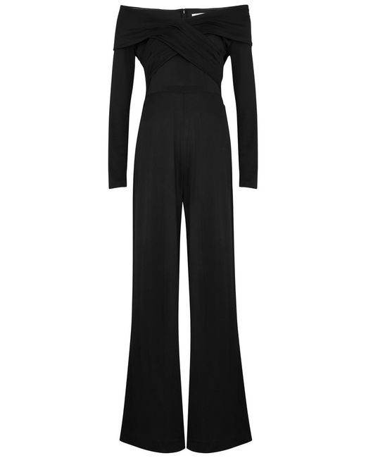 Diane von Furstenberg Black Lucien Wide-leg Stretch-jersey Jumpsuit