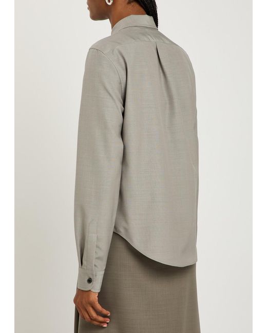 Calvin Klein Gray Sophie Wool And Silk-Blend Shirt