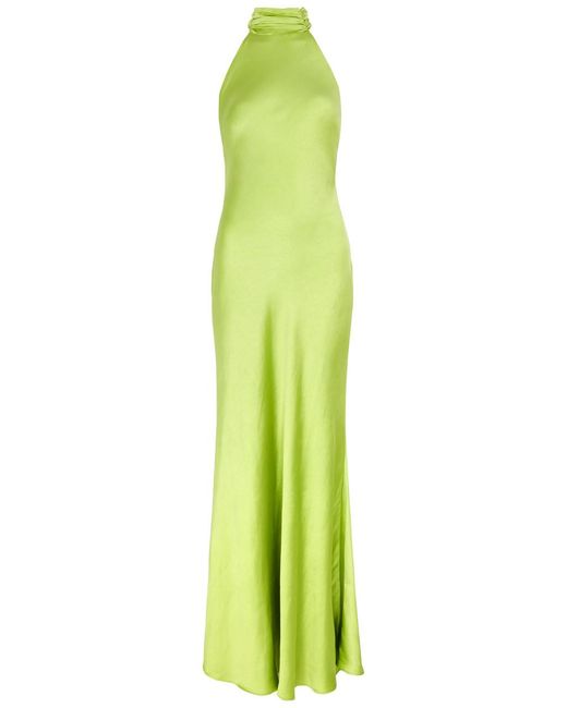 Misha Green Evianna Halterneck Satin Gown