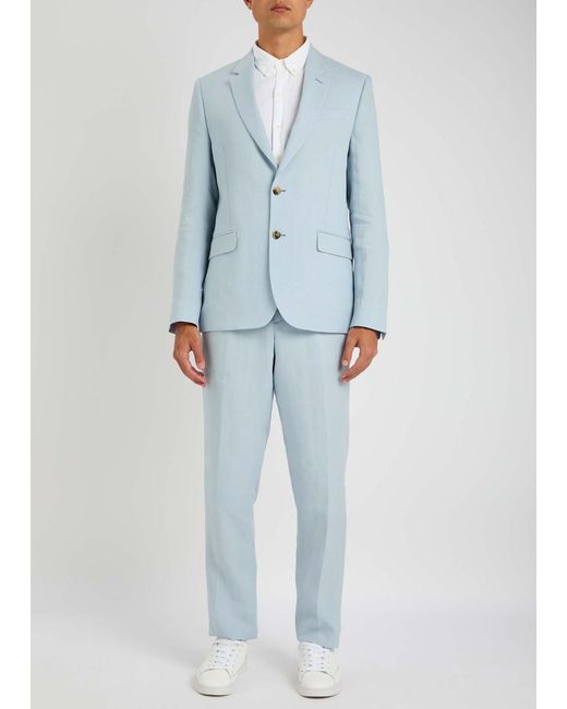 Paul Smith Blue Linen Suit for men