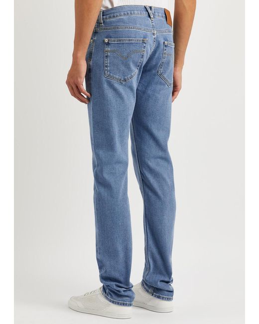 Versace Blue Slim-leg Jeans for men