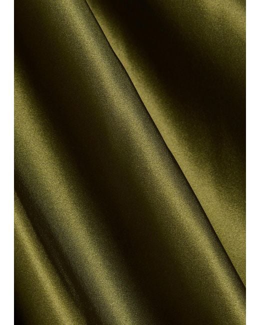 Reformation Green Pamela Silk Maxi Slip Dress