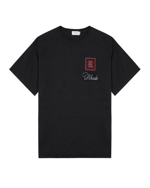 Rhude Monaco Black Logo Cotton T-shirt for Men | Lyst