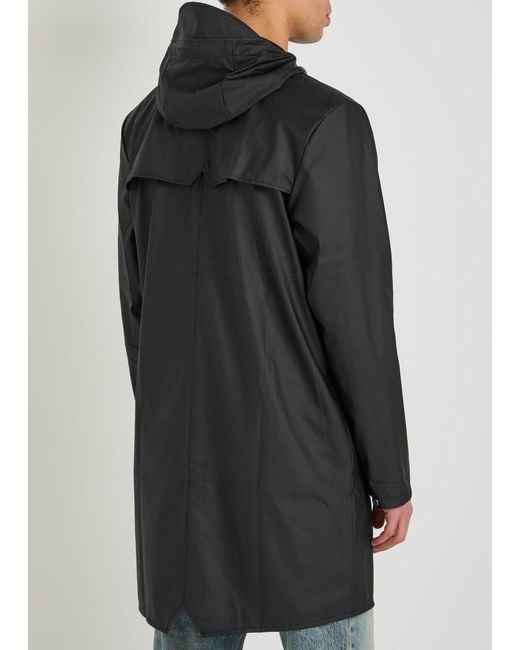 Rains Black Long Waterproof Raincoat for men