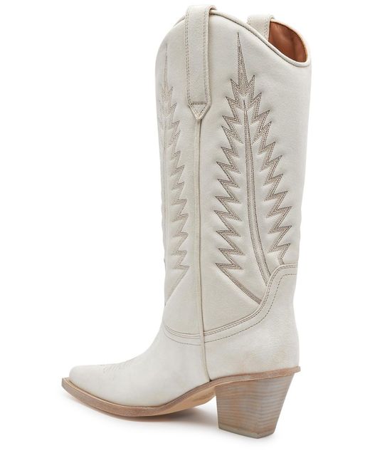 Paris Texas White Rosario 60 Suede Cowboy Boots