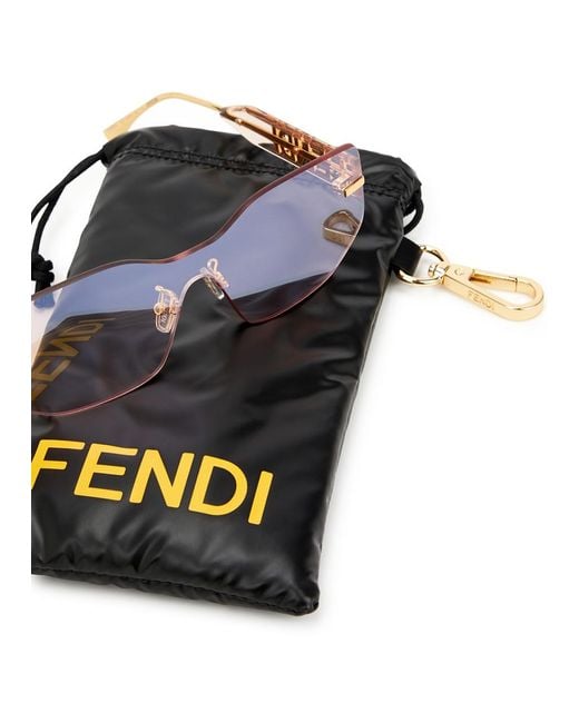 Fendi Pink Graphy Rimless Shield Sunglasses