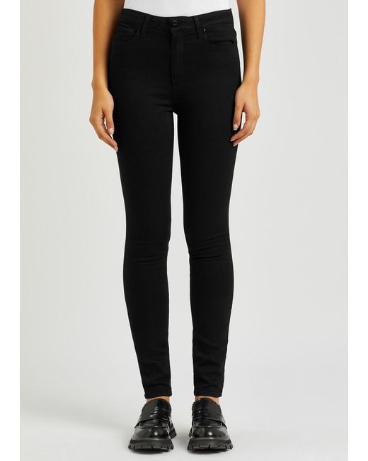 PAIGE Black Cindy Cropped Skinny Jeans