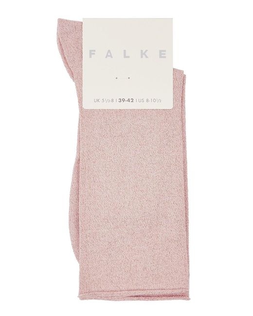 Falke Pink Shiny Metallic-weave Socks