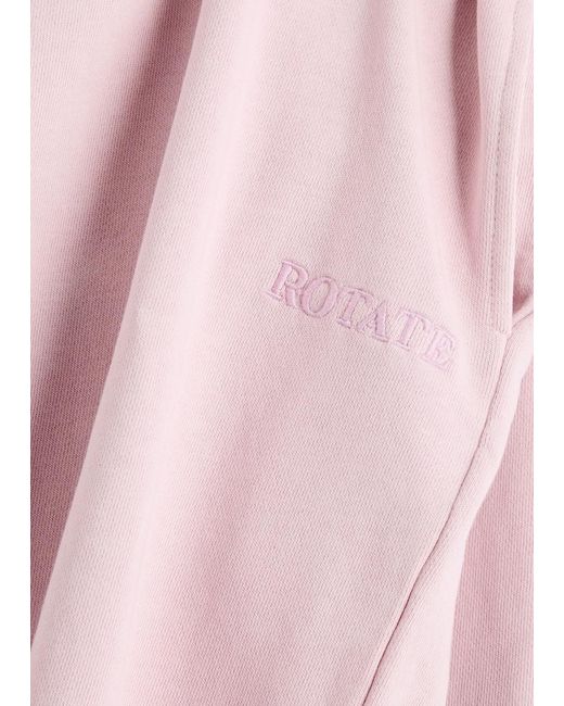ROTATE SUNDAY Pink Classic Logo-Embroidered Cotton Sweatpants