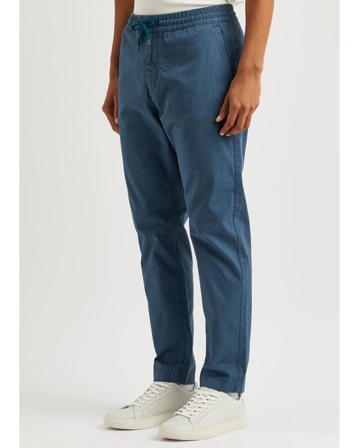PS by Paul Smith Blue Tapered-leg Stretch-cotton Chinos for men