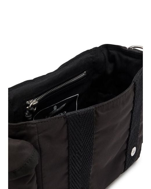 Vivienne Westwood Black Rocky Orb Woven Satchel for men