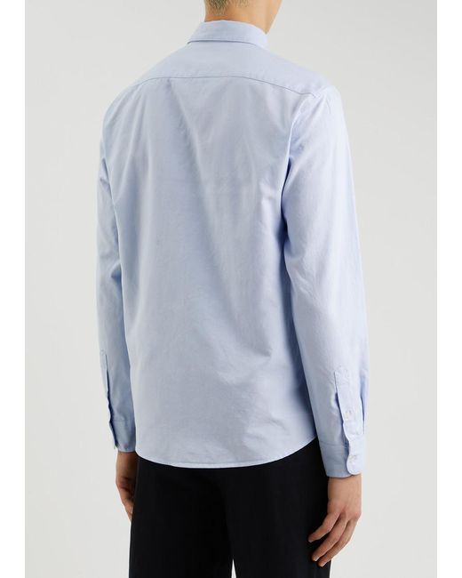 Sunspel Blue Cotton Oxford Shirt for men