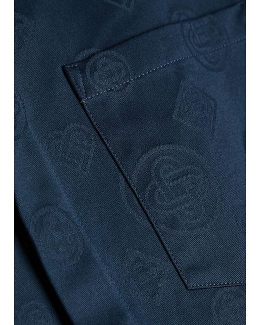 Casablanca Blue Monogram Cotton Shirt for men