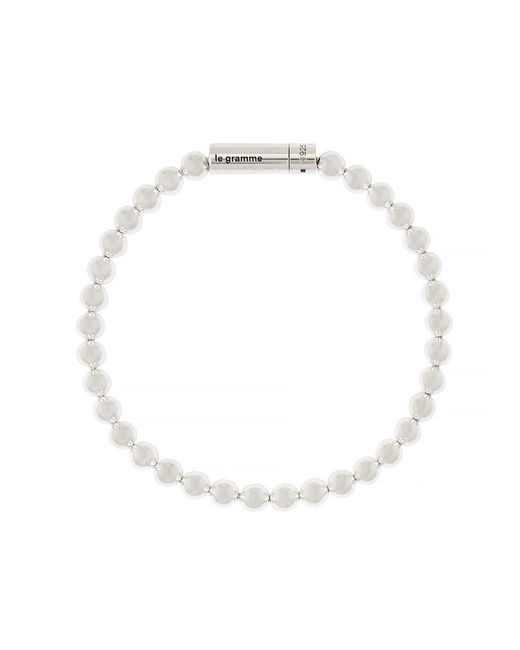 Le Gramme White 25G Polished Sterling Beads Bracelet for men