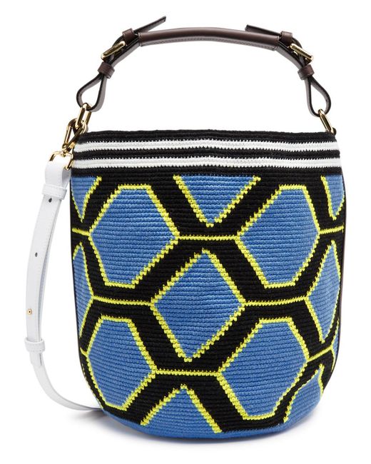 Colville Blue Wayuu Hexagon Crochet Shoulder Bag
