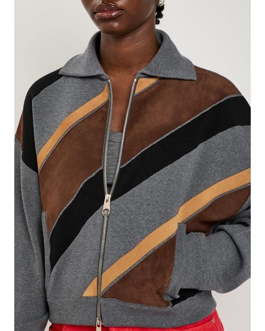 Versace Black Panelled Wool-Blend Jacket